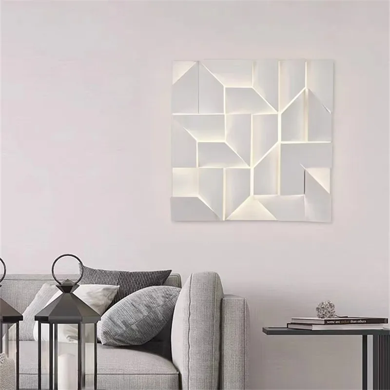 Lámpara de pared de sombras, lámpara de cubo de diseñador italiano, luz de fondo para pasillo, dormitorio, sala de estar, restaurante, decoración de casa interior