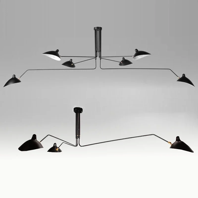 Nordic LED teto candelabro, multi 3 ou 6 cabeças pingente luz para sala de estar, quarto, luminária preta, decoração de casa, luminária simples