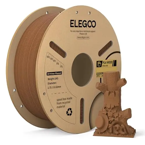 2026 ELEGOO PLA Oak Wood Tan Birch 3D Printing Filament 1.75mm High Precision Reusable Spool 1kg FDM Compatible Multiple Unlock