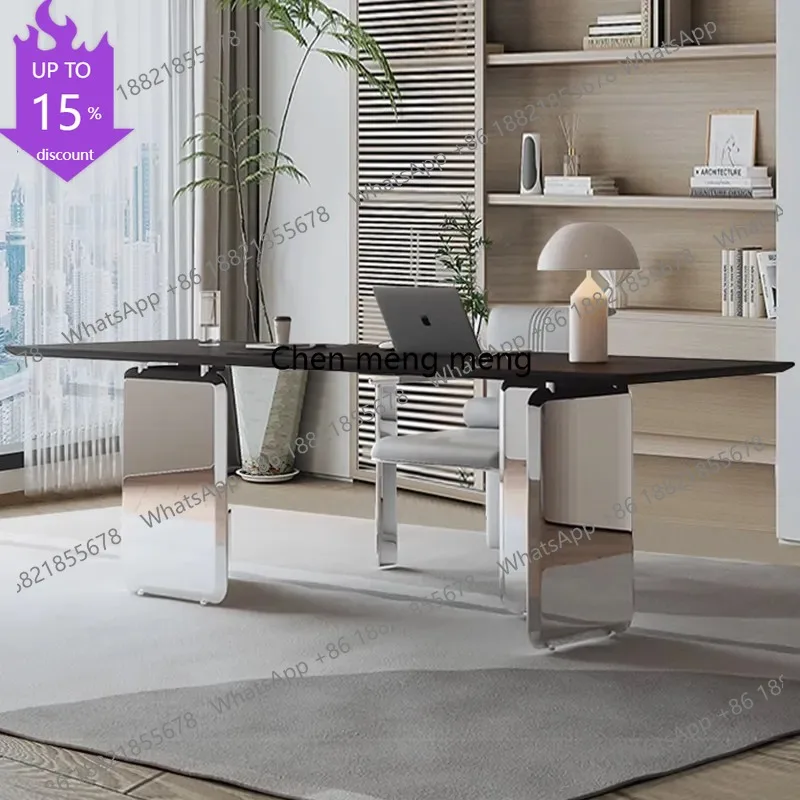 

G153 Italian rock slab Room desks Light luxury modern room offices office desks and workstations stainless steel Computer desk
