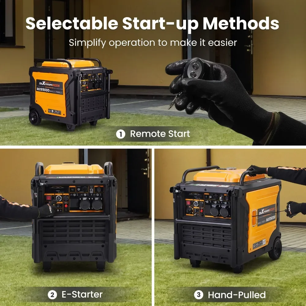 Petrol Generators Inverter Petrol Generator Portable 7500W E-start with ATS Interface and wheels Variable frequency generator