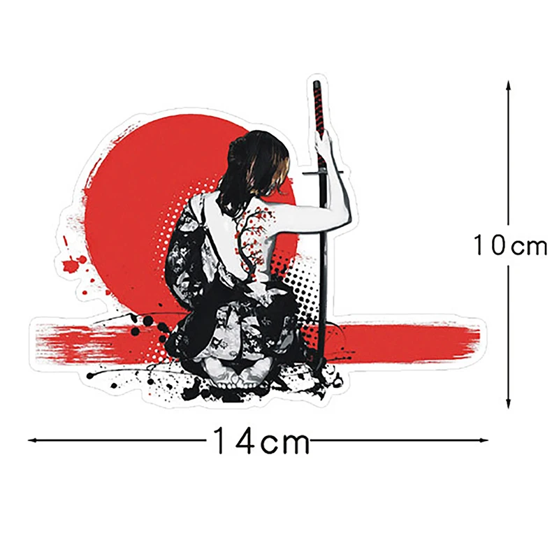 13cm for Samurai Warrior Car Assessoires Sticker Scratch-Proof Sunscreen Decor Camper Windows Graffiti Decal