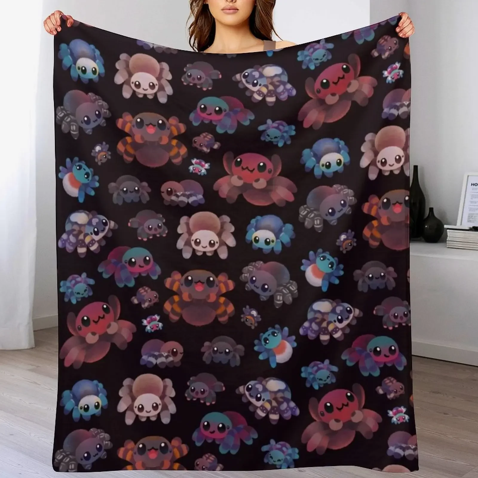 tarantulas-dark-throw-blanket-sofa-bed-moving-bed-linens-sleeping-bag-blankets