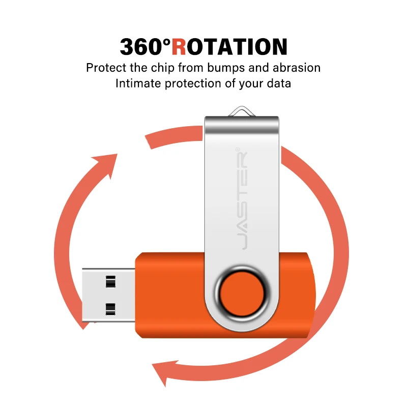 High-capacity Silver Color Rotating USB 3.0 Flash Drive 128GB 64GB 32GB 16GB 4GB Removable Storage Creative Music USB drive Gift