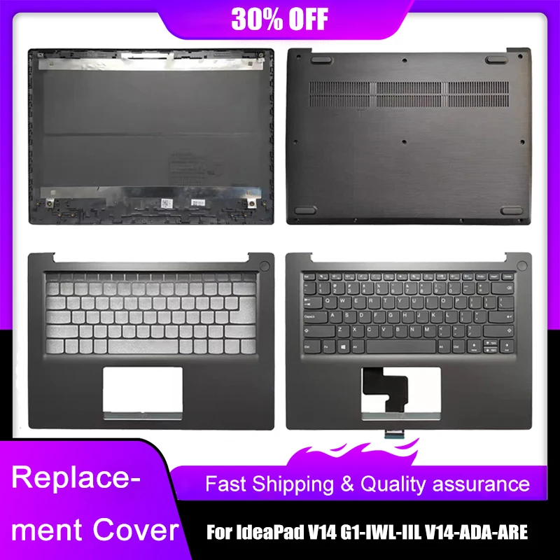 New Laptop LCD Back Top Cover For Lenovo IdeaPad V14 G1-IWL-IIL V14-ADA-ARE Palmrest With Keyboard Bottom Base Case A C D Cover