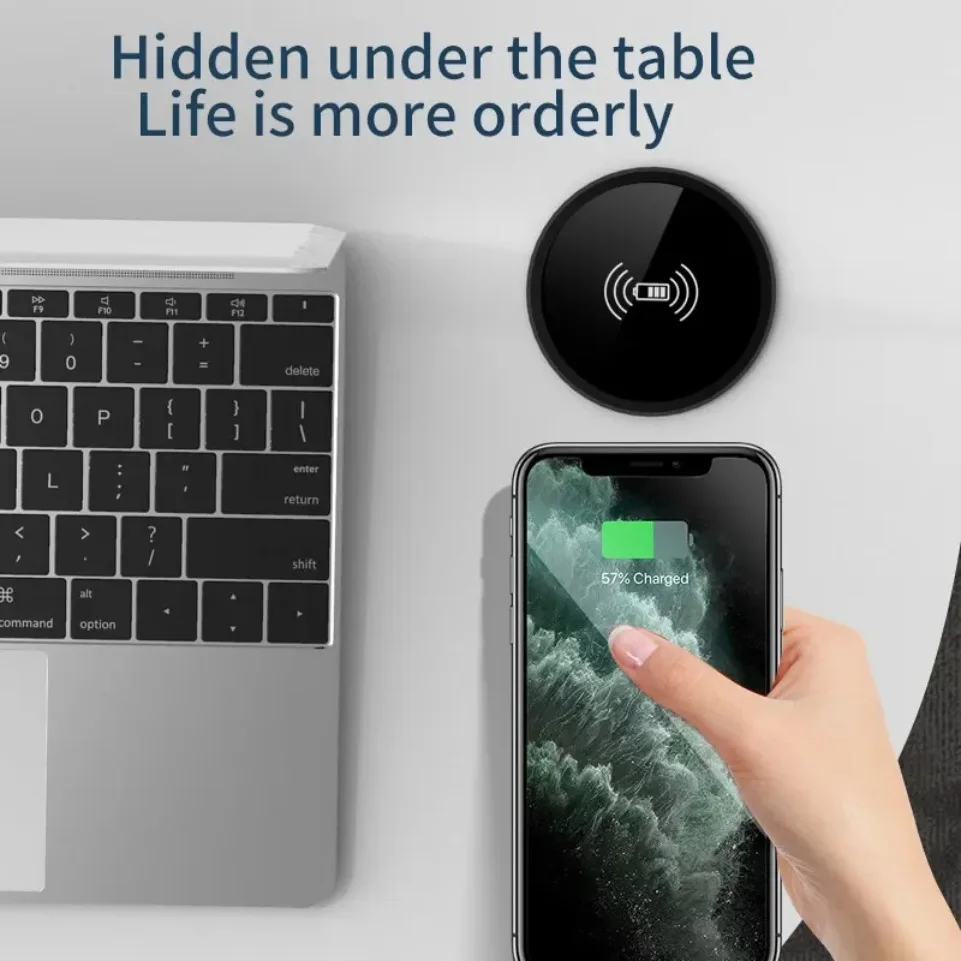 Quick Wireless Desktop Embedded Charger Fast Inductive Charging For iPhone 17 16 Samsung Huawei Xiaomi Oppo Charging Pad