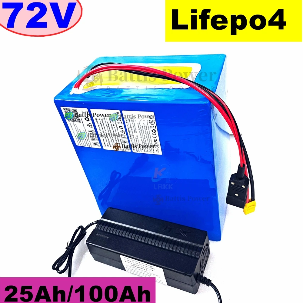 72v 50Ah 60Ah lifepo4 lithium battery 30Ah 72V 40Ah 100Ah 80Ah bluetooth BMS APP for 5000W scooter ebike Motorcycle +charger