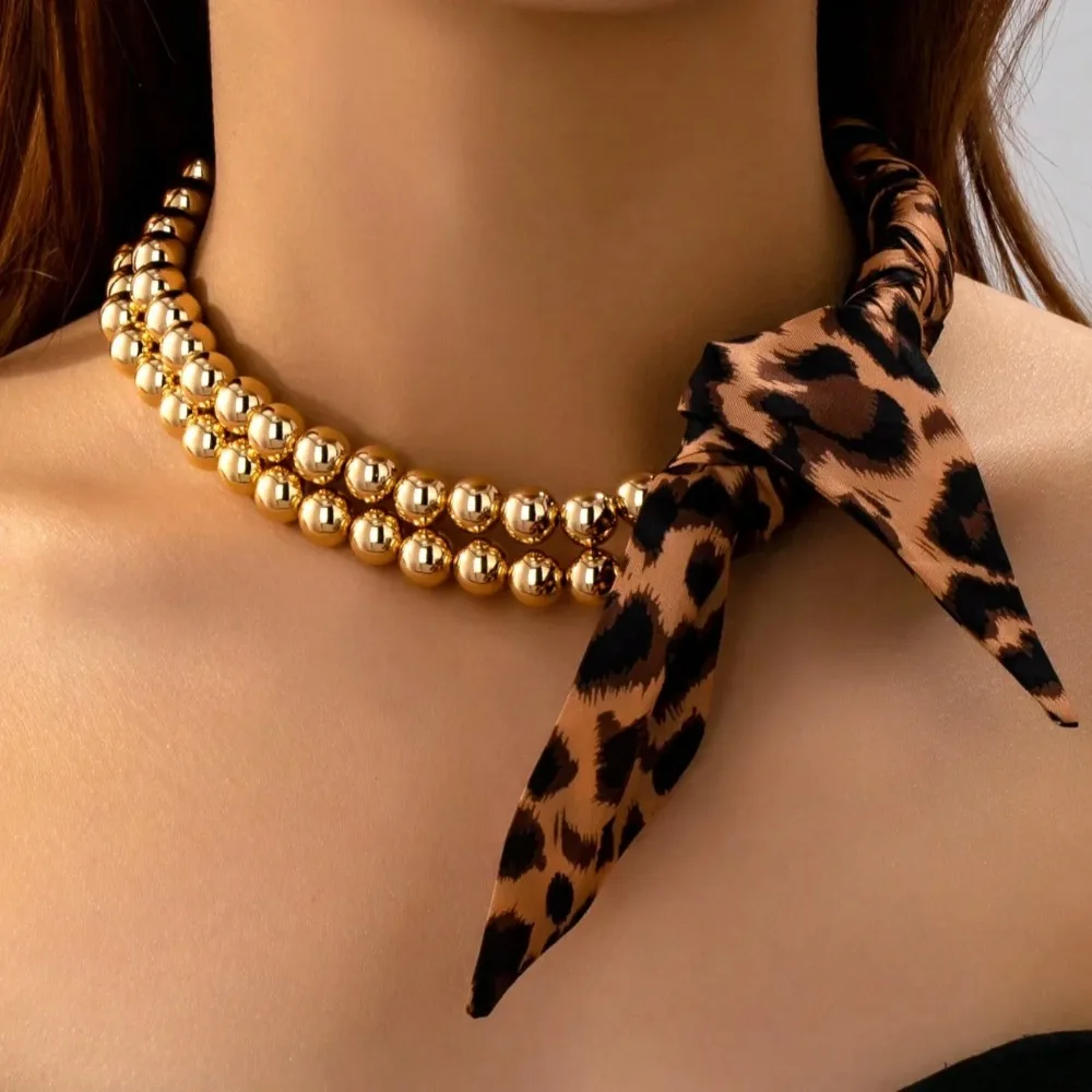 Bohemian Summer Beach Vacation Jewelry Imitation Turquoise Beaded Scarf Necklace Fashion Women Party Holiday Necklace 0104