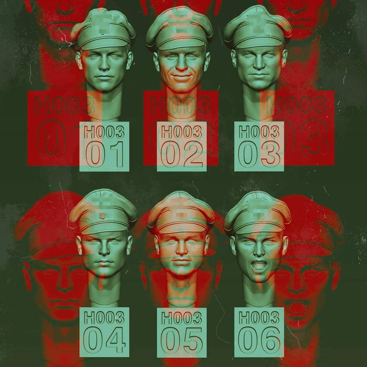 

1/35 Resin Figure unpainted model Kit, military theme, World War II German soldier heads (6) Unpainted GK, 937X