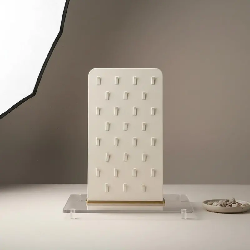 

Angled Band Showcase Bright Luxury Aesthetic Slotted Band Stand Jewelry Organizer Scuff Protection Space Saving