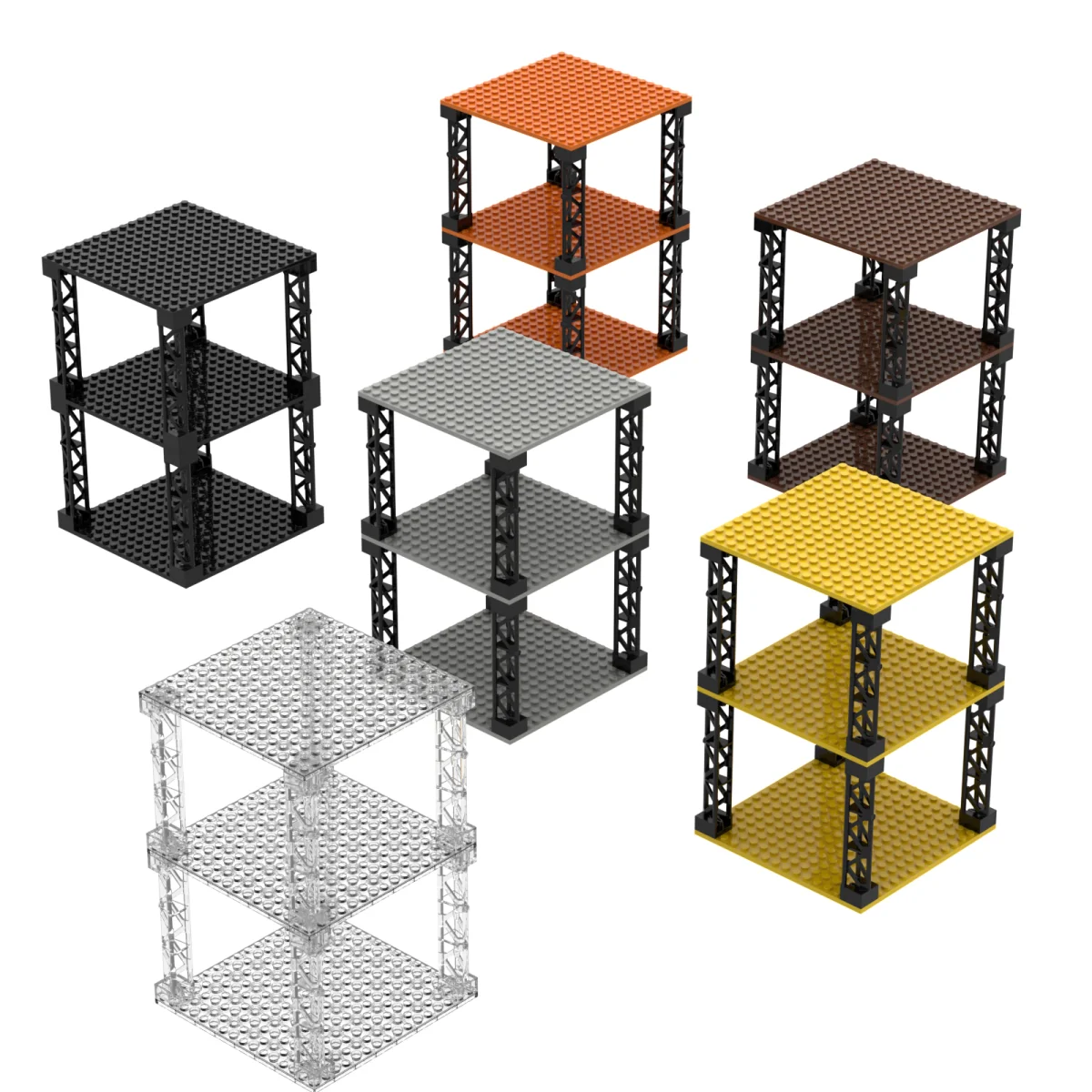 Multi Functional Stackable DIY Multi-Layer Building Blocks Desktop Storage Rack 16x16 Plate Support Girde