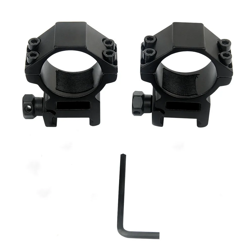 2PCS Rifle Scope Ring 30mm Tactical Picatinny Dovetail Scope Rail Mount Hunting Airsoft Tactical Rifle Laser Flashlight Mount