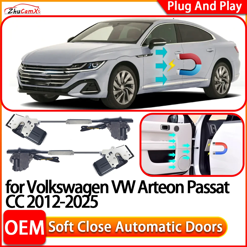 for Volkswagen VW Arteon Passat CC 2012-2025 Automatic Electric Soft Close Door Closer Power Closing Door Comfort Closing System