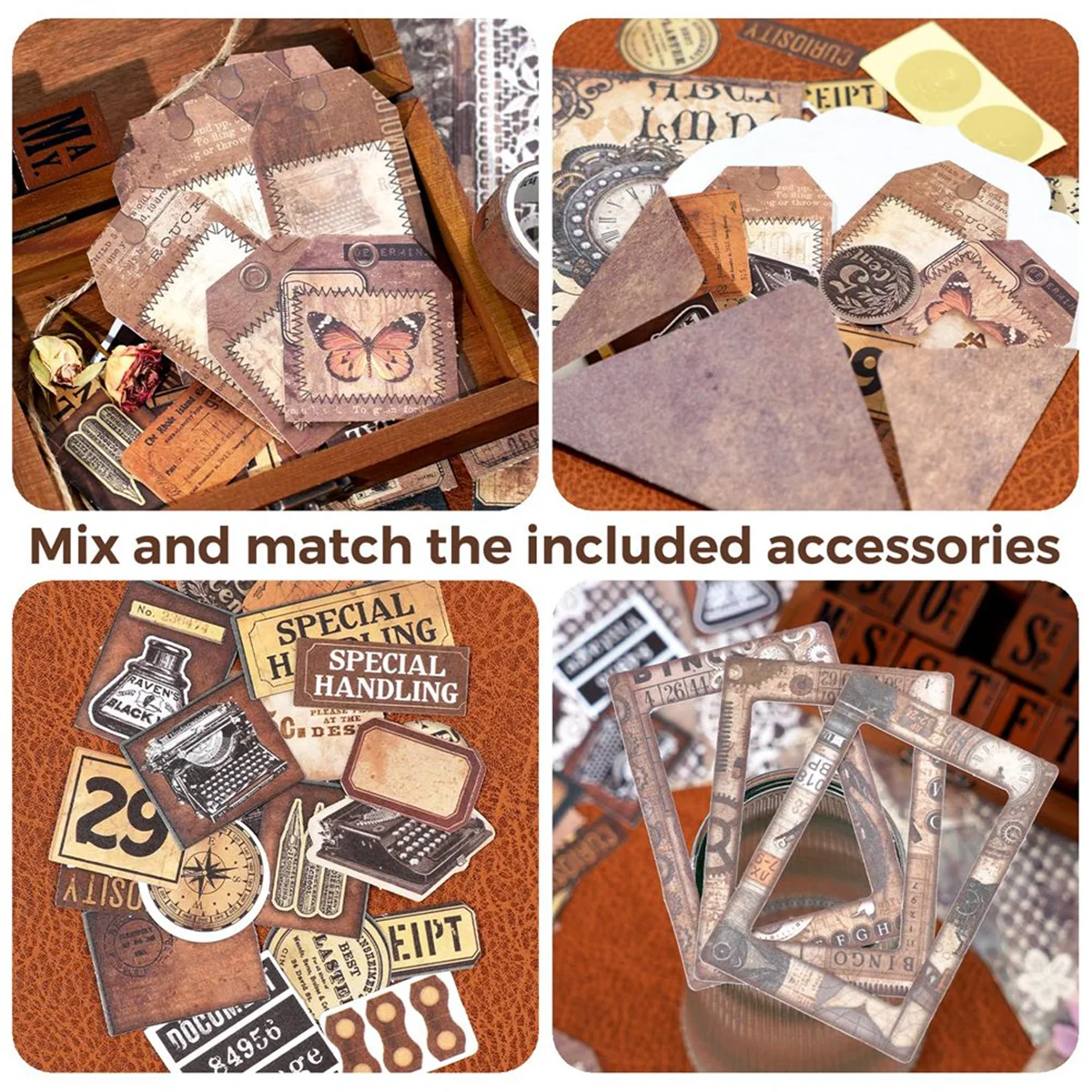 مجموعة سجل القصاصات TCE، سلسلة قصائد الحب - العناصر العتيقة، تغليف الصندوق لمواد سكرابوكينغ #4