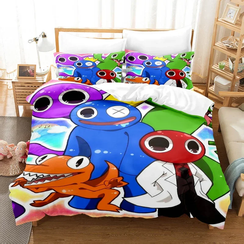 Hot Rainbow Friends Cartoon Print Bedding Set 3D Printing Duvet Twin Full Queen King Bedclothes Bed Linen