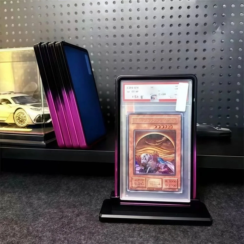 グラデーションカラー トレーディングカード 保護ボックス 両面ガラス アルミ合金 35PT PSA/CGC ボックス 透明 UVカット