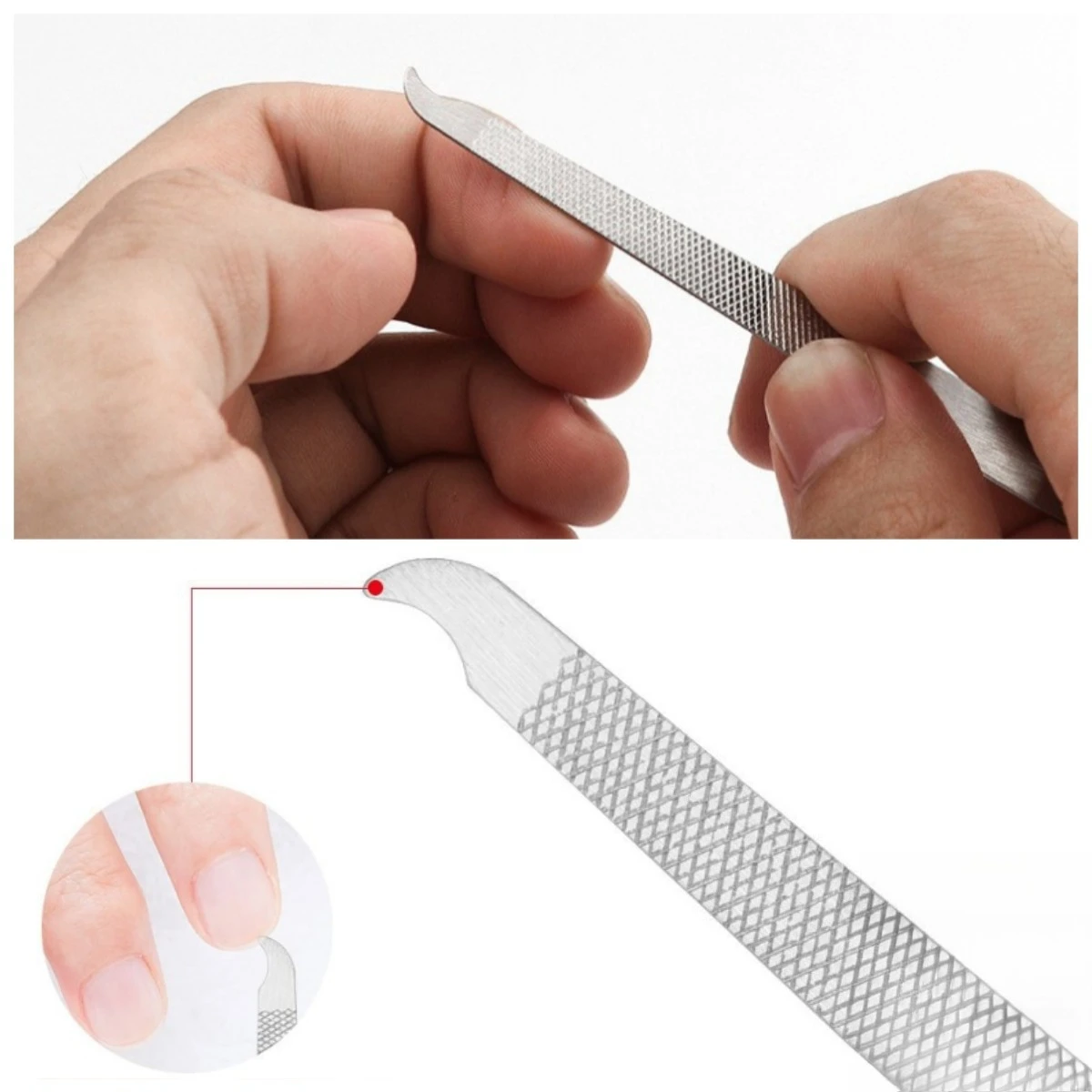 

10Pcs Stainless Steel Nail Files Set Dual Sided Beauty File Grids Polishing Strip Pedicure Manicure Care Tools Wholesale