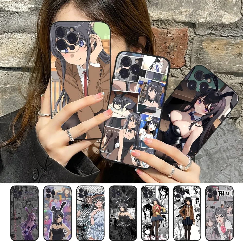 Anime Mai Sakurajima Phone Case For IPhone 15 8 7 6 6S Plus X SE 2020 XR XS 14 11 12 13 Mini Pro Max Mobile Case