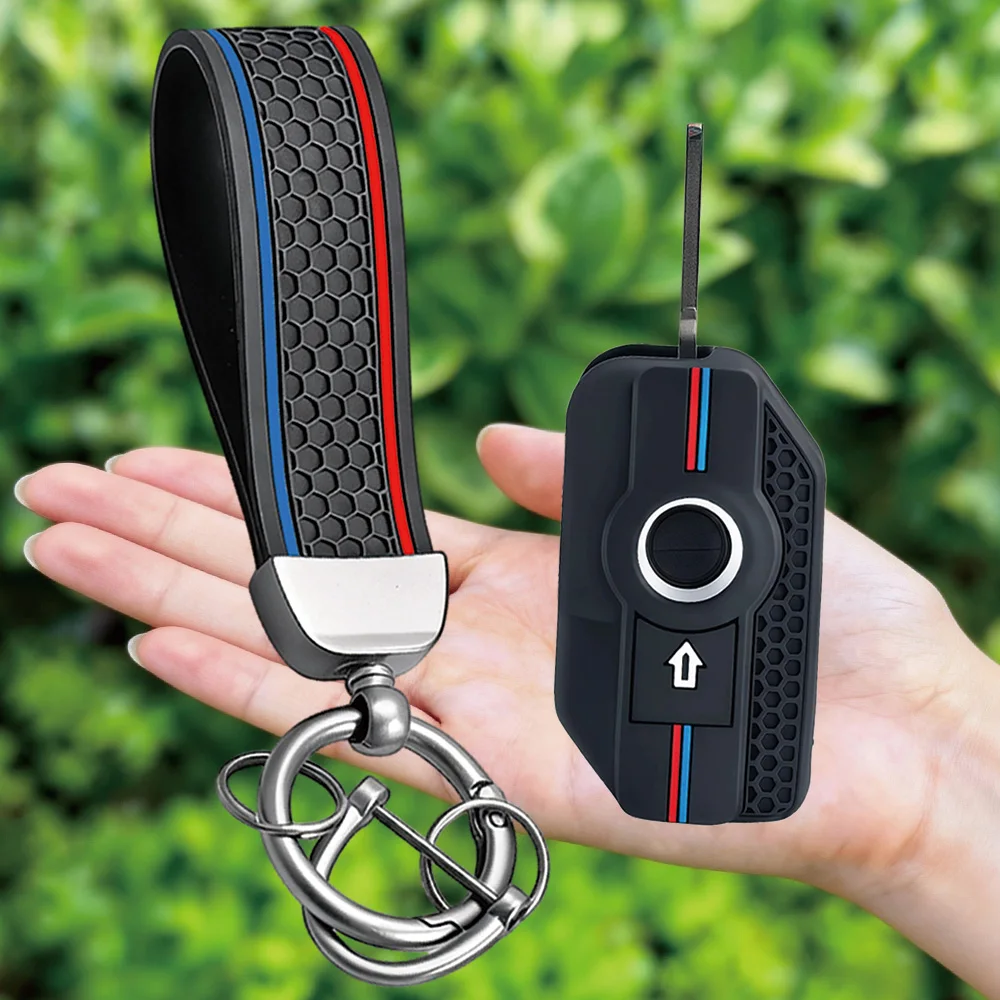 For BMW K 1600 B GT GTL R 1250 GS Adventure S1000 R XR 2021 2022 Silicone Remote Key Fob Keychain Ring Shell Case Cover Holder