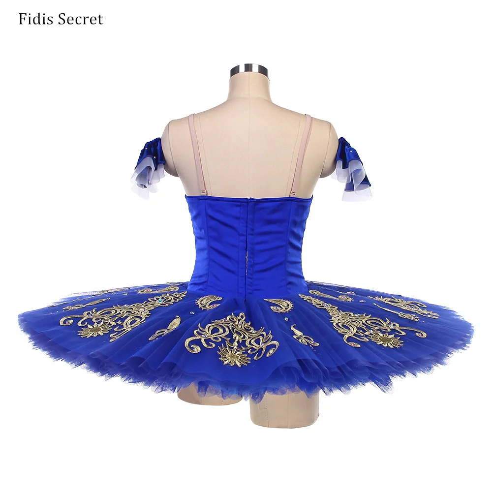 Criança azul real profissional panqueca ballet tutus, bailarina solo desempenho palco wear, meninas yagp competição trajes de dança