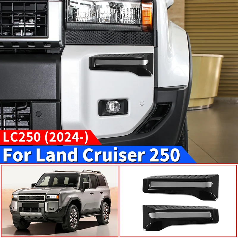 

For Toyota Land Cruiser 250 2024 1958 Prado LC250 First Edition Fog lamp upper Decoration panels,Exterior Upgraded Accessories