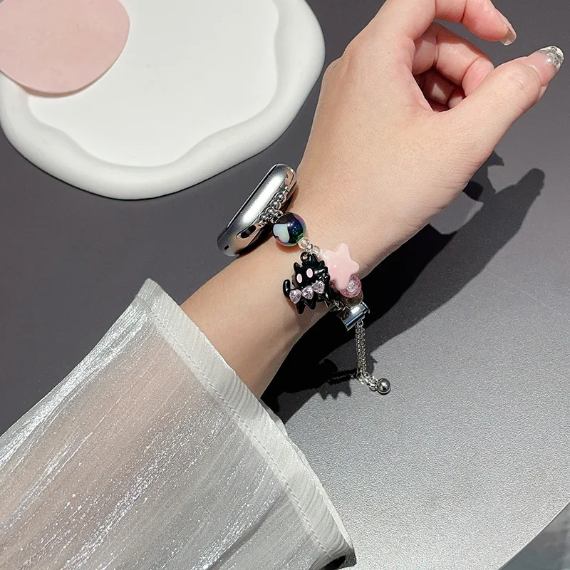 Apple Watch用メタルチェーンストラップ,キュートなスターブレスレット,iwatchシリーズ9,8,7,se,6,5,4,3,40,42mm 38mm、44、45、ウルトラ49mm