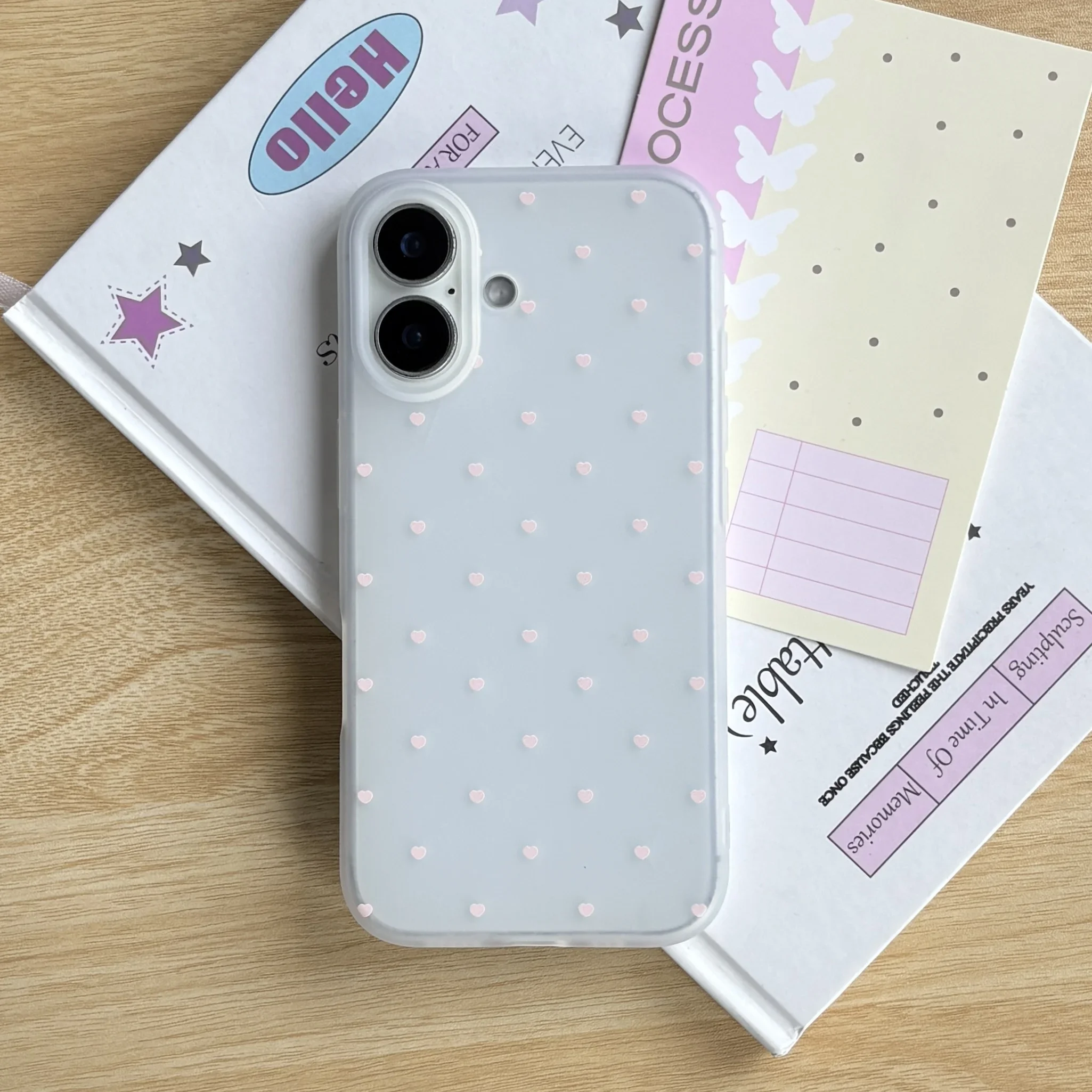 Full-Screen Pink Heart Shape Pattern Phone Case For iPhone 17 16 15 14 13 12 11 Pro MAX MINI XR XS 78 Plus 17air 16e Soft Cover - view 4