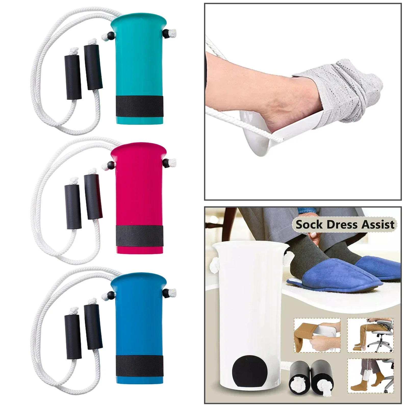 Assistance Sock Aid Kit Antislip Senior Sock Aid Helper Stocking Slider Pulling Assist Stocking Slider Sock Helper Aide Tool