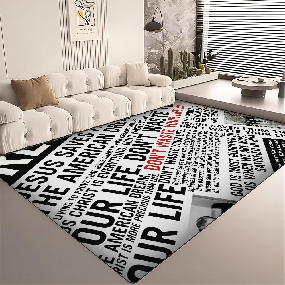 

English Newspaper Floor Mat Bathroom Mat Anti-slip Absorb Water Long Strip Cushion Bedroon Mat Welcome Doormat