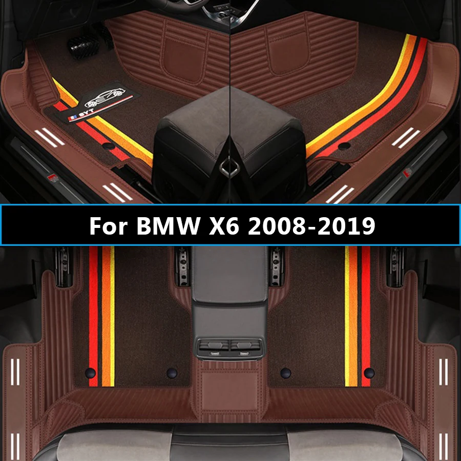 Tapete de chão especial premium para carro, para bmw x6 e71 2008-2014, f16 2015-2019, carpete resistente ao desgaste, acessórios interiores antiderrap
