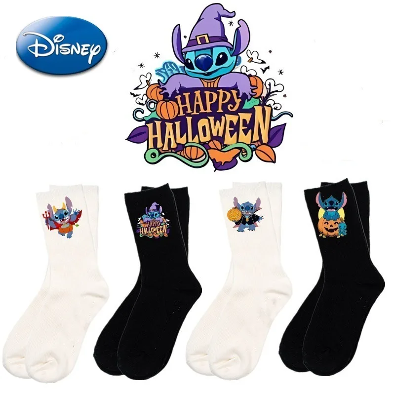 

Disney Stitch Socks Halloween Cartoon Cotton Breathable Soft Comfortable Middle Style Students Adult Children Socks Four Seasons