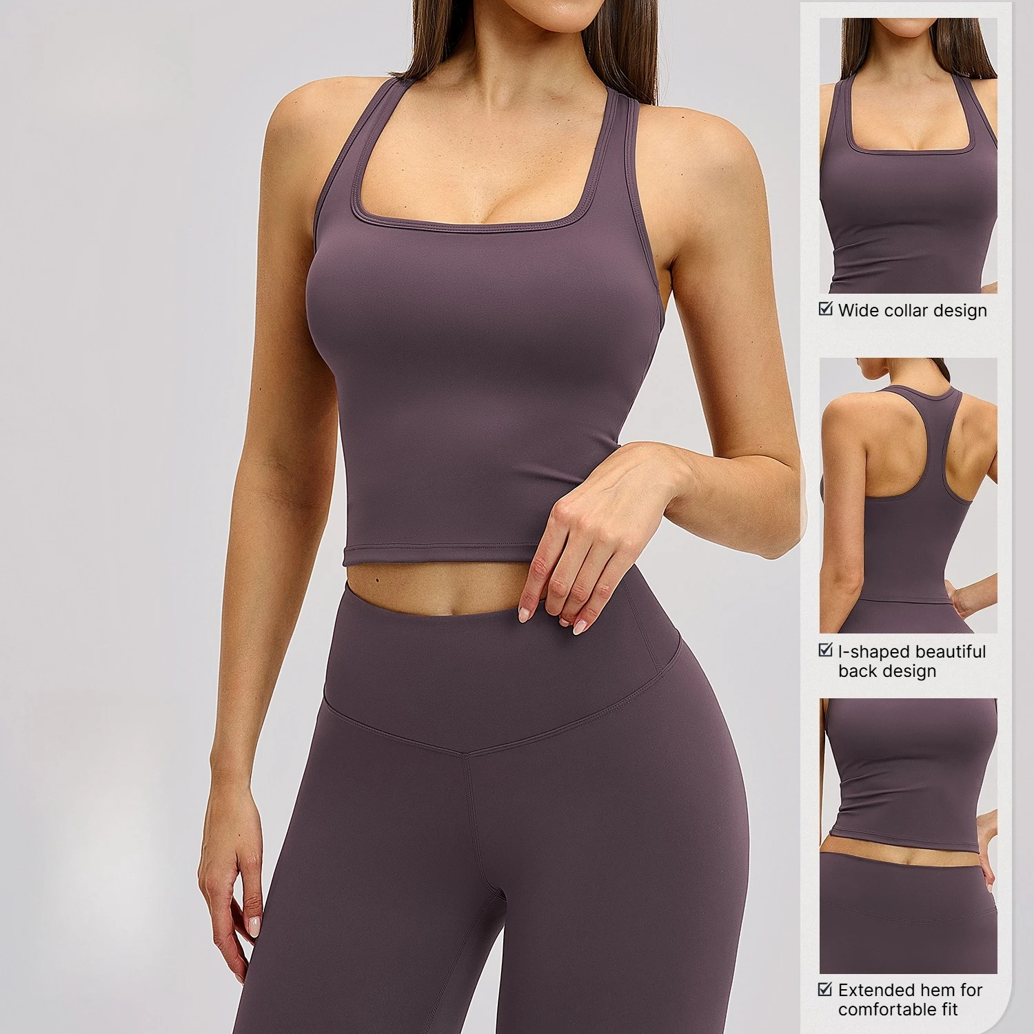 A Yoga Vest Seamless Running Top Tank Top Short Sleeve I-shape Backless Gym Workout Top Solid Color Nylon Fitness Top