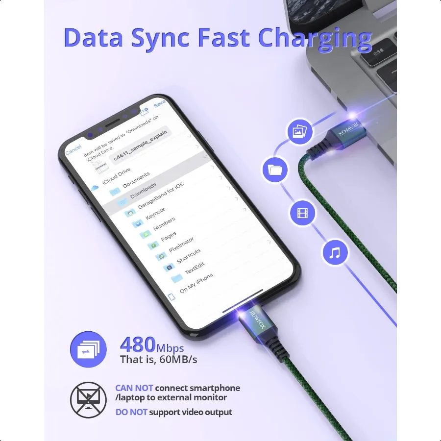 كابل USB C إلى USB C بطول 10 أقدام و3 عبوات 10 أقدام و60 وات كابل USB C شحن سريع لهاتف سامسونج جالاكسي S25 S24 iPhone 16 15 iPad Pro iPad Air i