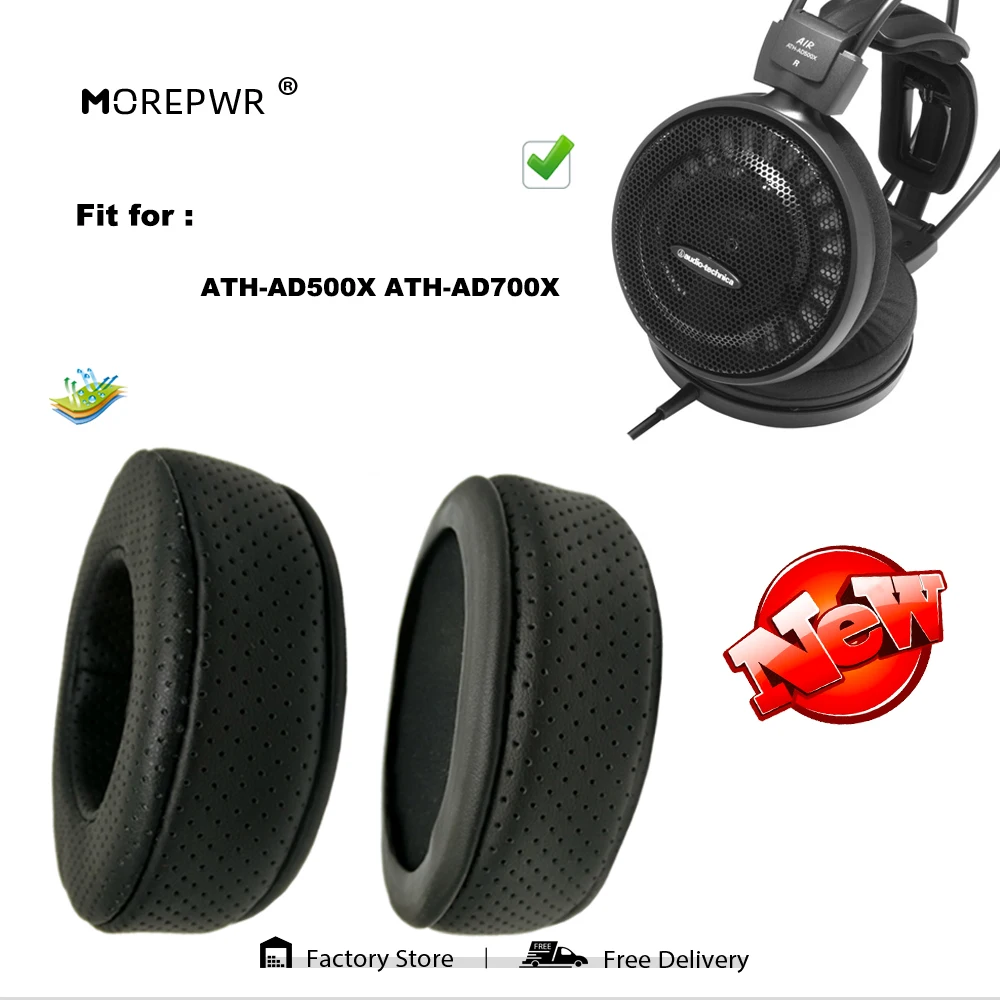 Morepwr, новое обновление, сменные амбушюры для Audio-Techinca ATH-AD500X ATH-AD700X, детали гарнитуры, кожаная подушка, бархатные наушники