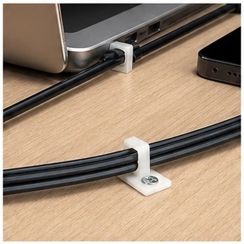 100Pcs Saddle Design Cable Tie Mount with Screw Hole Base Easy Install Heavy Duty Cable Organizer for Industrial Office