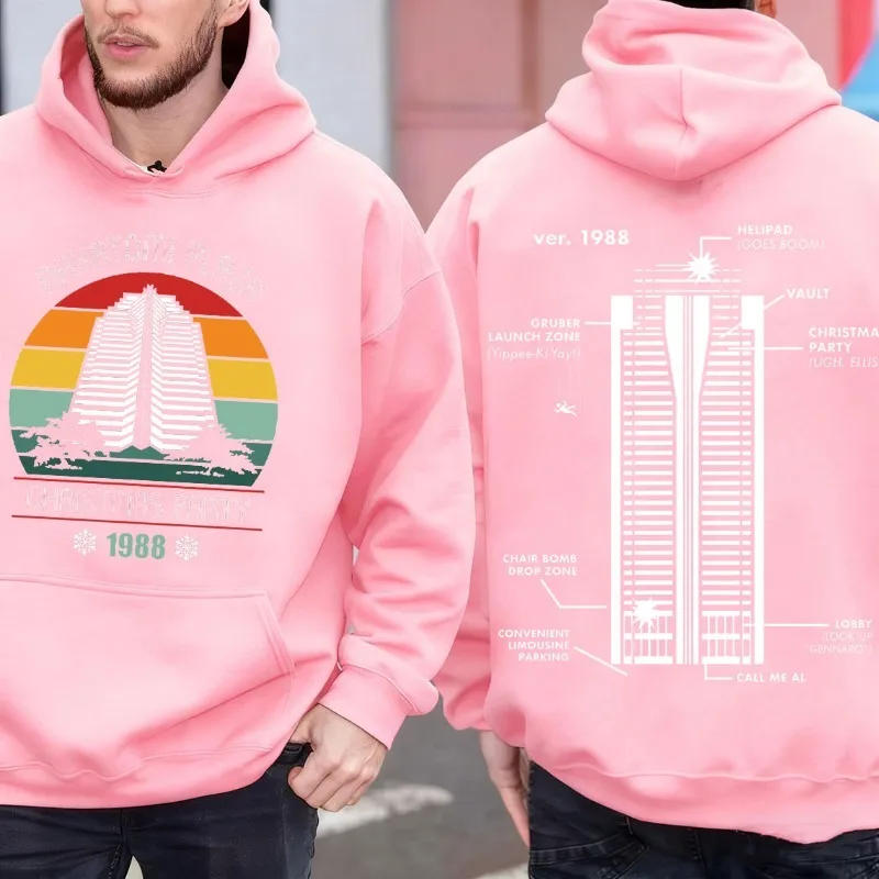 Felpa con cappuccio Hip Hop Nakatomi Plaza Die Hard Movie Festa di Natale 988 Felpa per il tempo libero Bruce Willis Felpa con cappuccio comoda streetwear