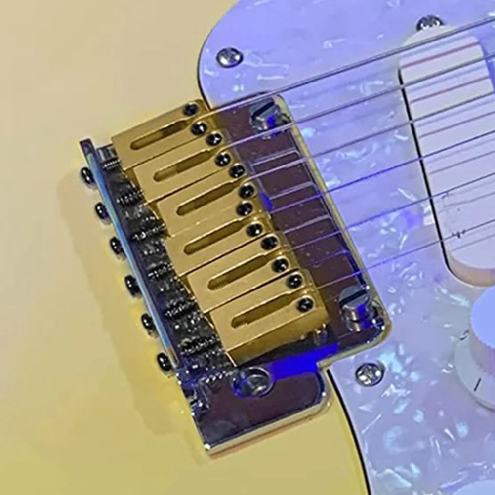

6 Pcs 10 5MM String Spacing Solid Brass Electric Guitar Bridge Saddles Silver Durable Sound Precision Suitable All Levels