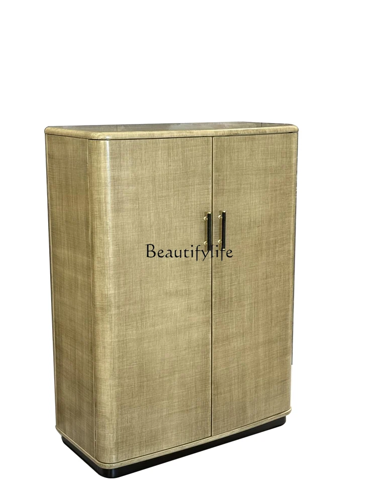 

Modern simple solid wood dining side locker, living room partition foyer cabinet, senior designer customization