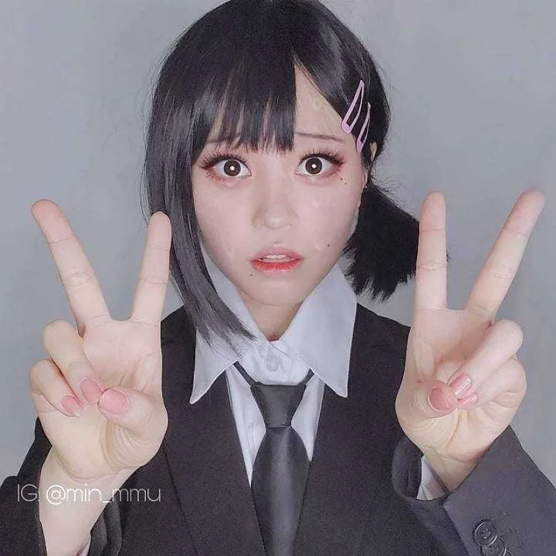 

Человек с бензопилой Dongshan Xiaohong, косплей, аниме, человек с бензопилой, боковые косы, длинные бакенбарды, челка, можно обрезать