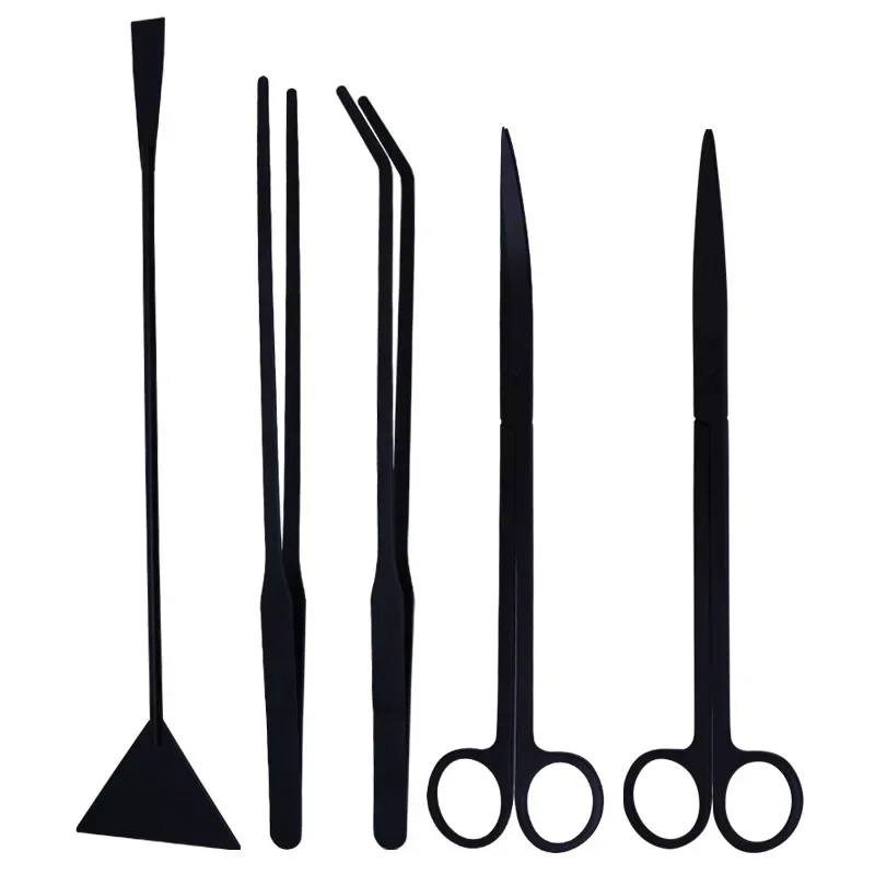 Aquarium Tool Kit Stainless Steel Aquatic Plant Tweezers Scissors and Spatula Cleaning Tools  Aquarium Accessories