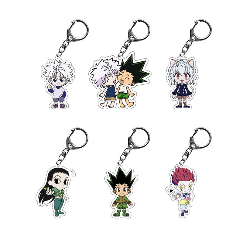 Брелок Hunter x Hunter: Гон Фрикс, Килла Золдик, Хисока, Кролло Люцифер. Акриловая фигурка-брелок. Подарок для фанатов на день рождения. 6 см.