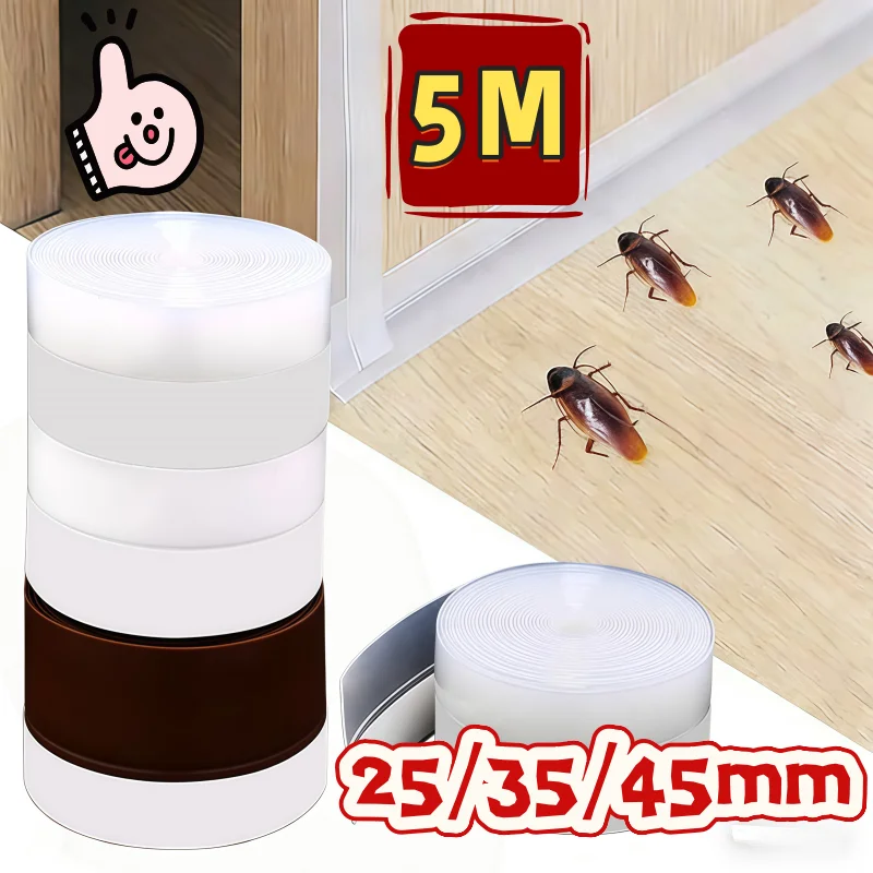 5msシリコン製ウェザーストリップシール-ドア下部テープ-ゴム製シール-ウェザーストリップ-防風-防塵-自己粘着式-ウィンドスクリーンシーリングテープ
