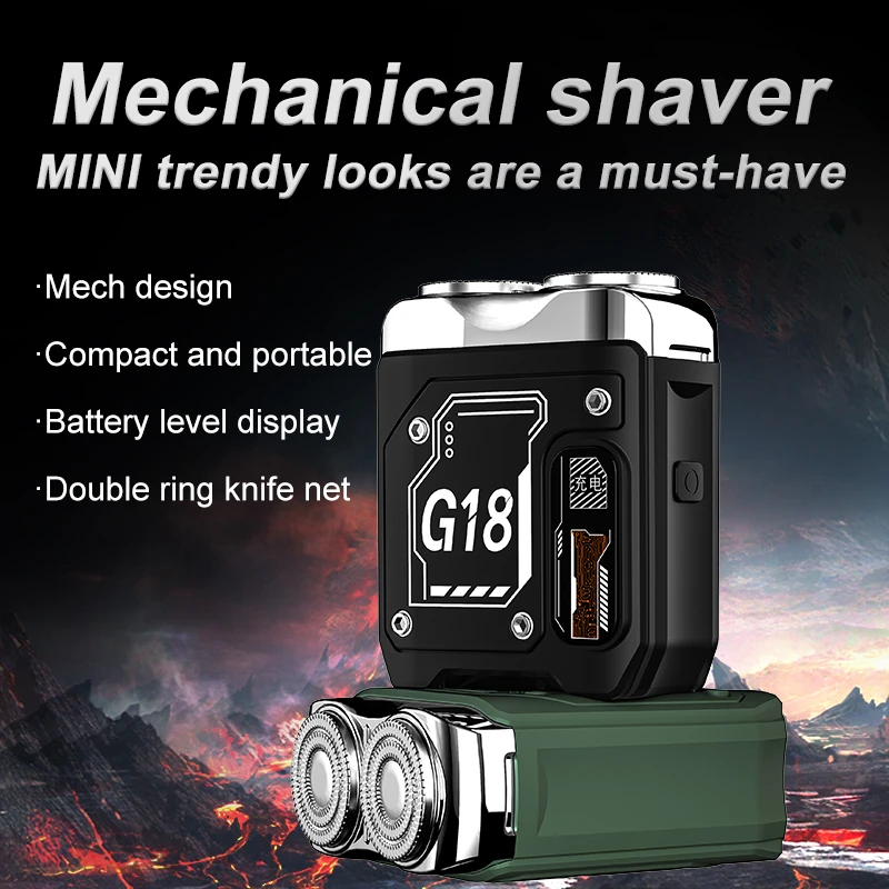 

Мини-электробритва для мужчин, USB-зарядка, мытье с магнитным насадкой для стрижки бороды и усов, подходит для путешествий