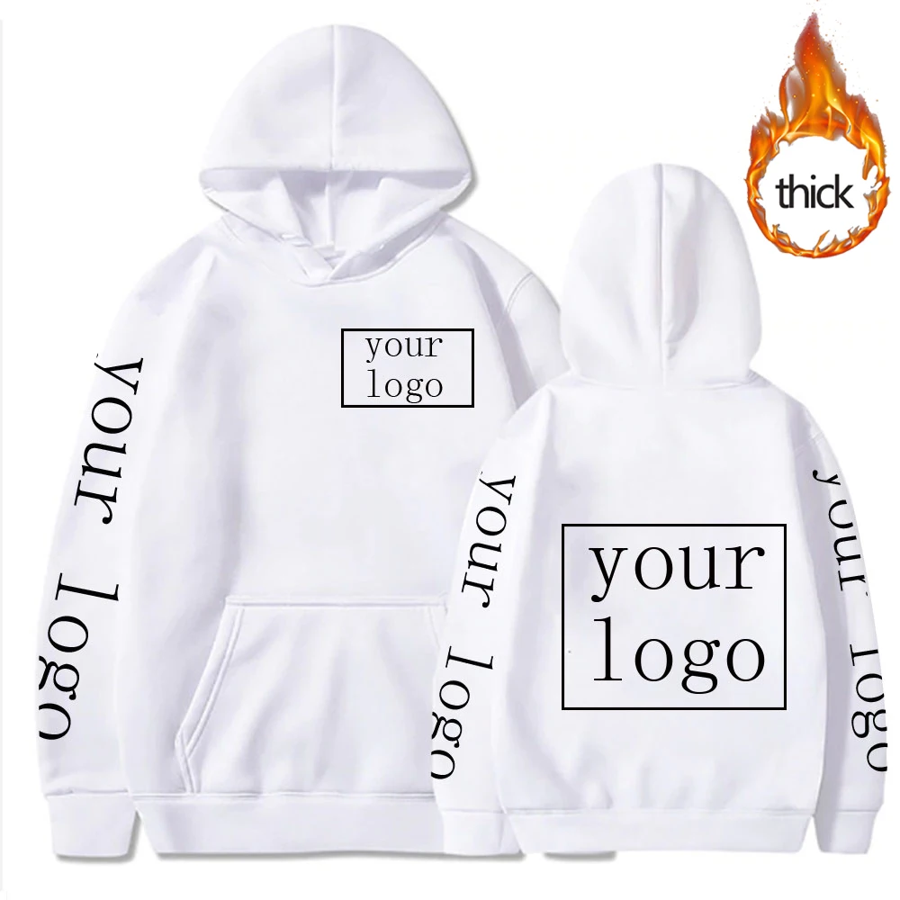 Your Own Design Brand Logo/Picture Custom Men Women DIY Hoodies Thickened Casual Hoody 11 Color Fashion New Plus Size Sweatshirt