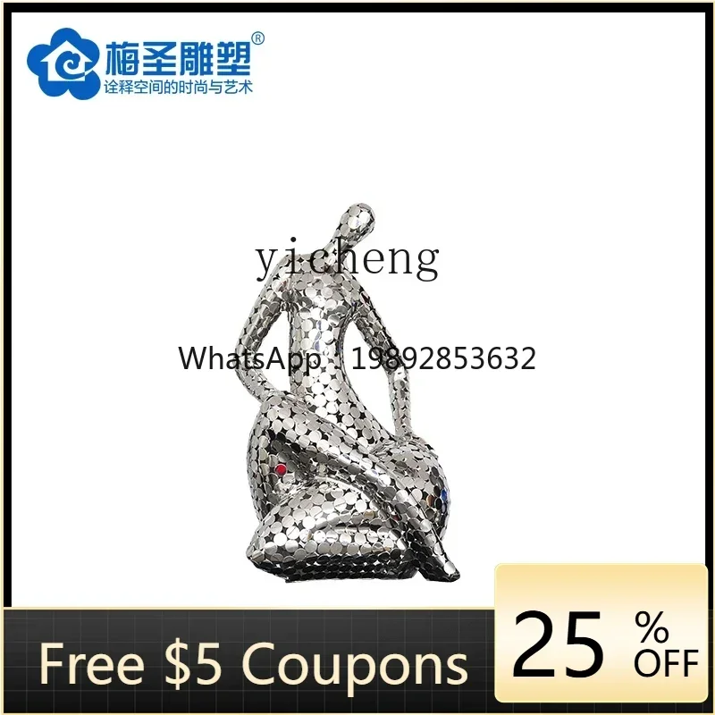 LYY   hotel lobby villa garden abstract sculpture ornament, neoclassical metal stainless steel soft decoration