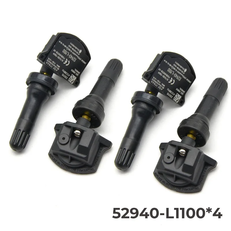 1/4 Uds 52940-L1100 52940L1100 433MHZ TPMS Sensor de presión de neumáticos para Hyundai Elantra Ioniq 5 Sonata Kia Carnival Optima Sorento