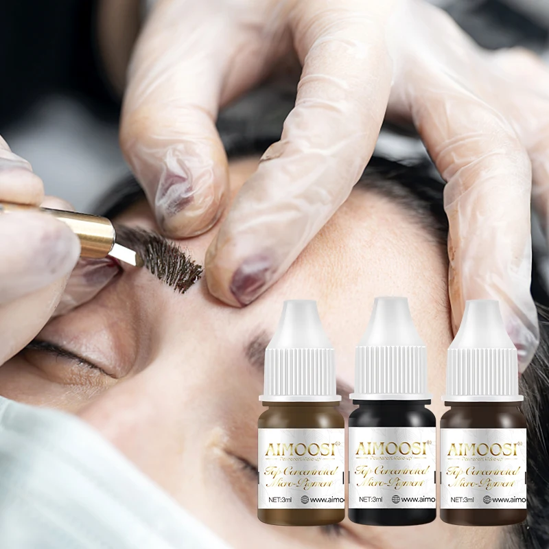 Novo topo tatuagem microblading tinta de pintura 3ml pigmento para semi permanente arte corporal sobrancelhas delineador lábios matiz maquiagem suprimentos