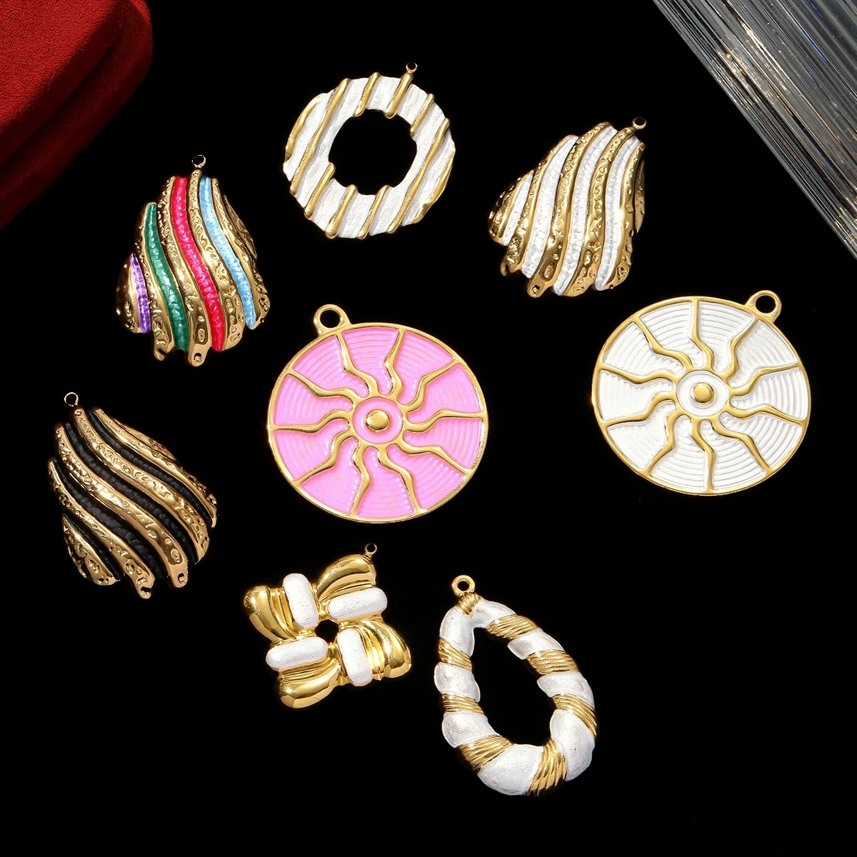 

3Pcs/Lot Stainless Steel Circle Sun Charms Big Size Pendants For DIY Making Necklace Earrings Jewelry Accessory Wholesale