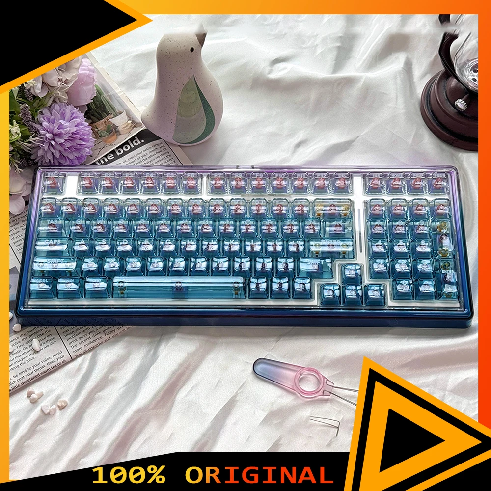 

Ainbell Base99 Механическая клавиатура, трехрежимная RGB игровая клавиатура с возможностью горячей замены, 4600 мАч, длительный срок службы батареи, прозрачная клавиатура для ПК, геймера