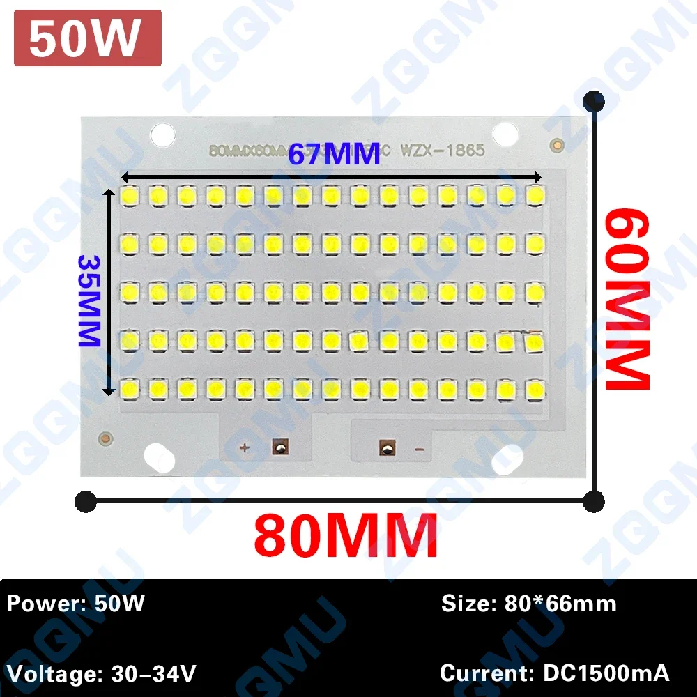 1Pcs Full Power LED Floodlight PCB 10W 20W 30W 50W 100W 150W SMD2835 LED PCB board Lamp Aluminum plate for led floodlight